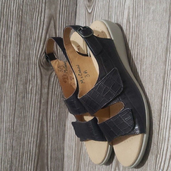 Hotter 7UK (9US) navy blue open toe wegdes sandals - Picture 5 of 7